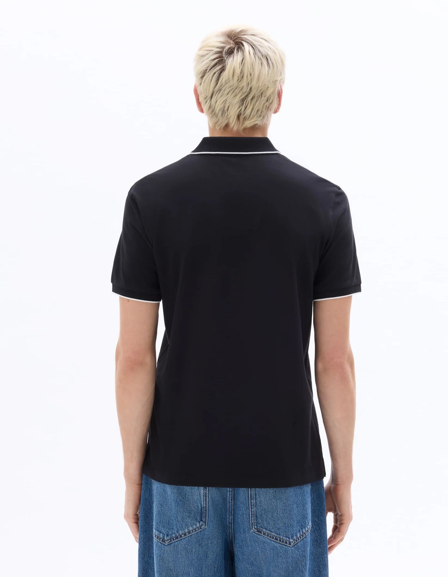 Clozyn Men's Premium Black Polo T-Shirt with Contrast Collar | Classic Cotton Blend Casual Polo Tee