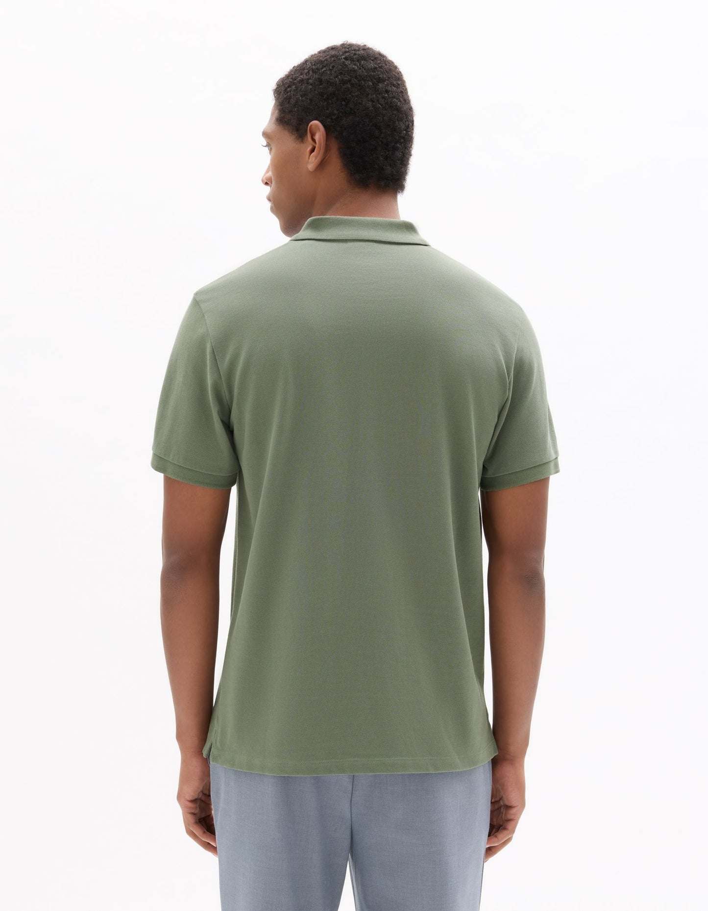 Clozyn Men's Sage Green Polo T-Shirt | Premium Cotton Blend Casual Collar Tee