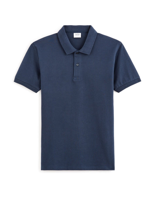 Clozyn Men's Classic Navy Blue Polo T-Shirt | Premium Cotton Blend Casual Collar Tee