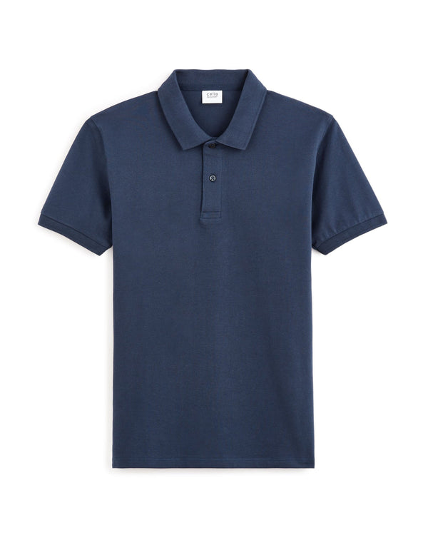 Clozyn Men's Classic Navy Blue Polo T-Shirt | Premium Cotton Blend Casual Collar Tee