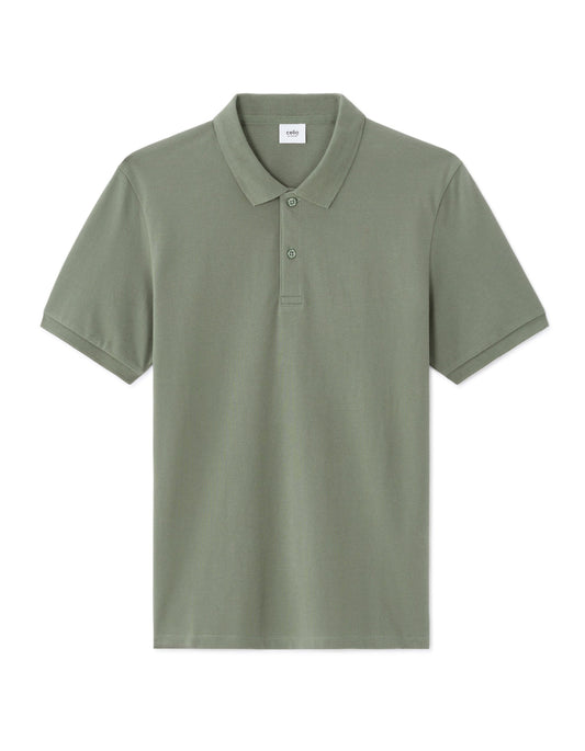 Clozyn Men's Sage Green Polo T-Shirt | Premium Cotton Blend Casual Collar Tee