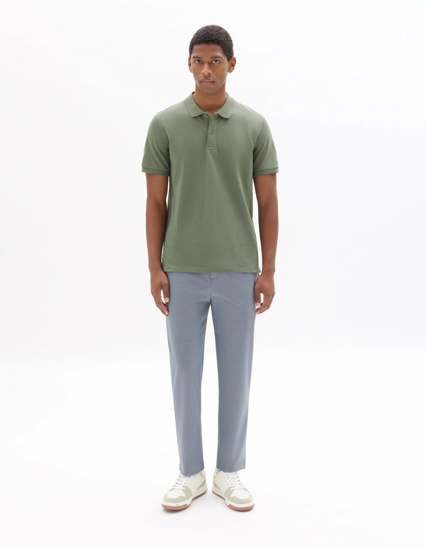 Clozyn Men's Sage Green Polo T-Shirt | Premium Cotton Blend Casual Collar Tee